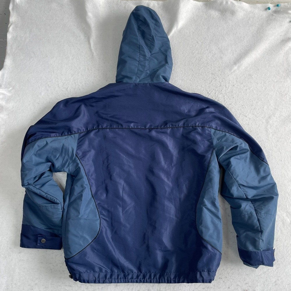 Long Island Windbreaker Jacket Mens M Blue Fleece Lined Hooded Full Zip Gorpcore - Picture 3 of 9